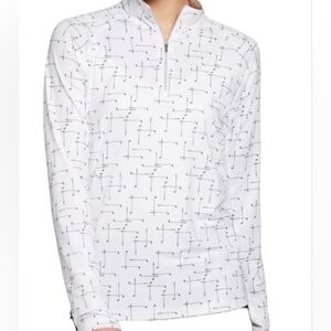 Lady Hagen long-sleeve 1/4 zip golf top featuring a Golf Club print. Large